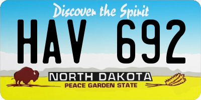 ND license plate HAV692