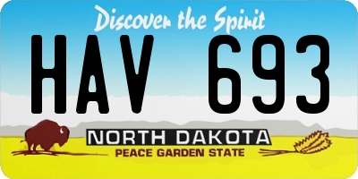 ND license plate HAV693