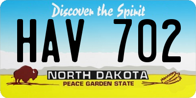 ND license plate HAV702