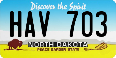 ND license plate HAV703