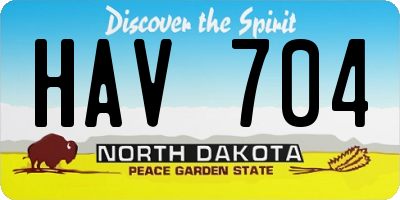 ND license plate HAV704