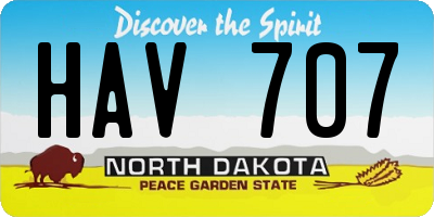 ND license plate HAV707