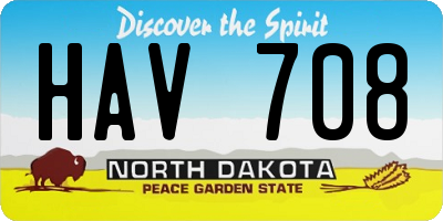 ND license plate HAV708