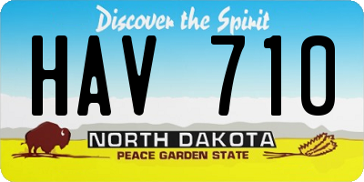 ND license plate HAV710
