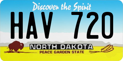 ND license plate HAV720
