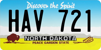 ND license plate HAV721