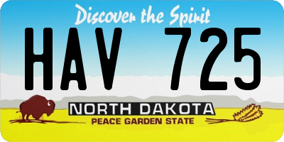 ND license plate HAV725