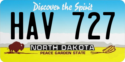 ND license plate HAV727