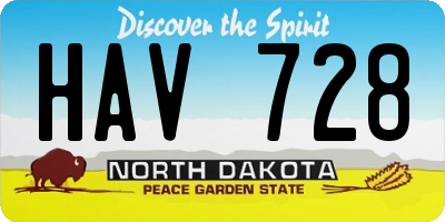 ND license plate HAV728