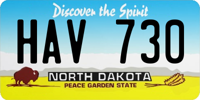 ND license plate HAV730