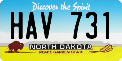 ND license plate HAV731