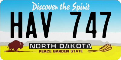 ND license plate HAV747