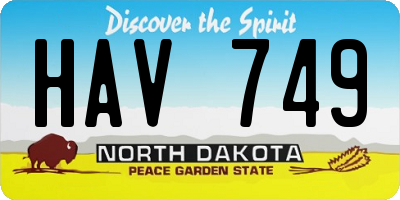 ND license plate HAV749
