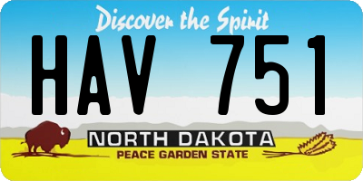 ND license plate HAV751