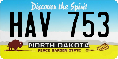ND license plate HAV753