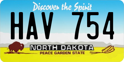 ND license plate HAV754