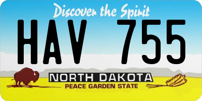 ND license plate HAV755