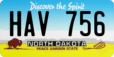 ND license plate HAV756