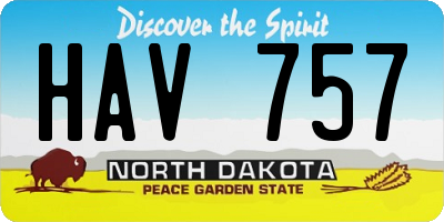 ND license plate HAV757