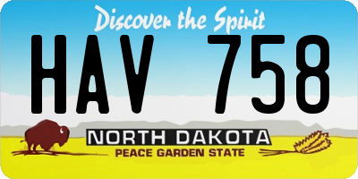 ND license plate HAV758