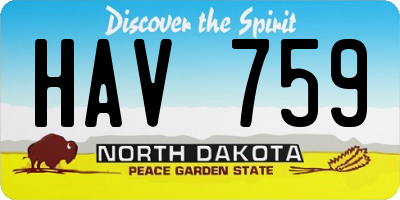 ND license plate HAV759
