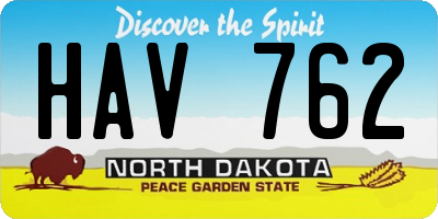 ND license plate HAV762