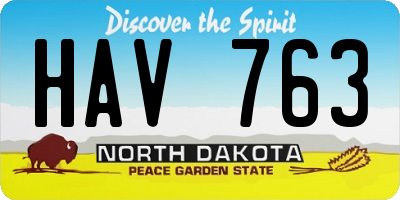 ND license plate HAV763