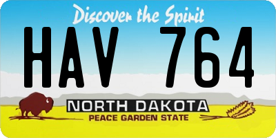ND license plate HAV764