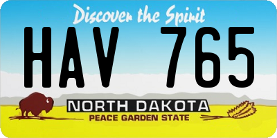 ND license plate HAV765
