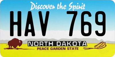 ND license plate HAV769