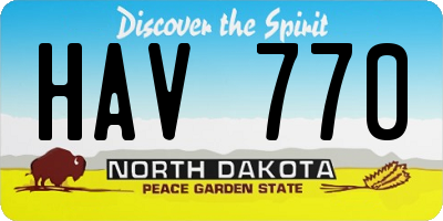 ND license plate HAV770