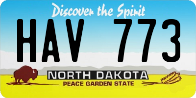 ND license plate HAV773