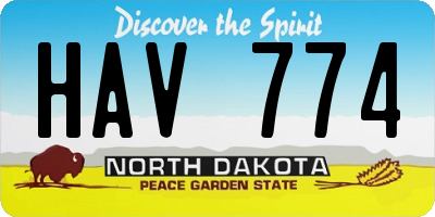 ND license plate HAV774