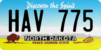 ND license plate HAV775