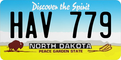 ND license plate HAV779