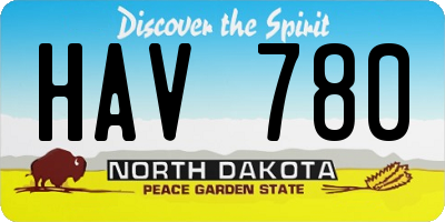 ND license plate HAV780
