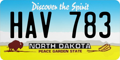 ND license plate HAV783