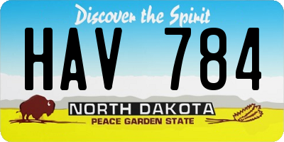ND license plate HAV784