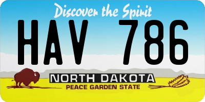 ND license plate HAV786
