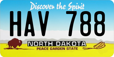 ND license plate HAV788