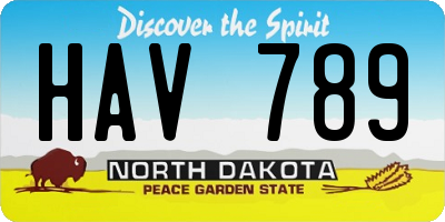 ND license plate HAV789