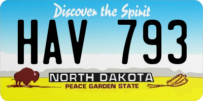 ND license plate HAV793