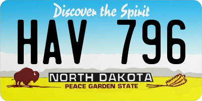 ND license plate HAV796