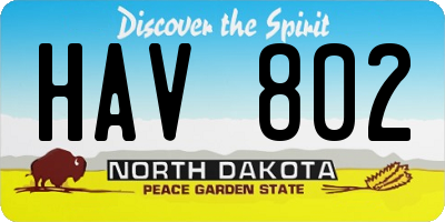 ND license plate HAV802
