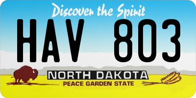 ND license plate HAV803