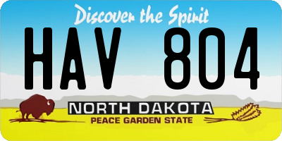 ND license plate HAV804
