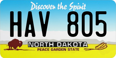 ND license plate HAV805