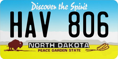 ND license plate HAV806