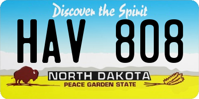 ND license plate HAV808