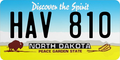 ND license plate HAV810